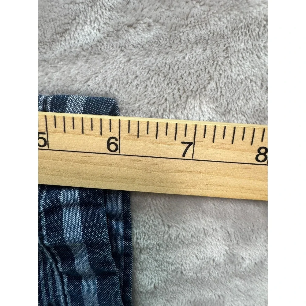 J Crew Mens Shorts Striped Blue White Elastic Waist‎ Drawstring Size M